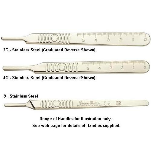 Standard Scalpel Blade Handles - Stainless Steel